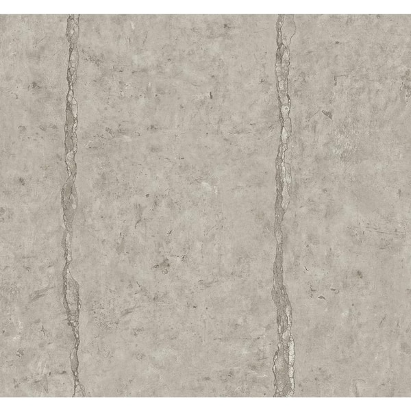 Seabrook Designs 60.75 sq. ft. Metallic Stone Concrete Cracks Paper Unpasted Wallpaper Roll