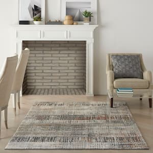 Tangra Multicolor 4 ft. x 6 ft. Abstract Geometric Contemporary Area Rug