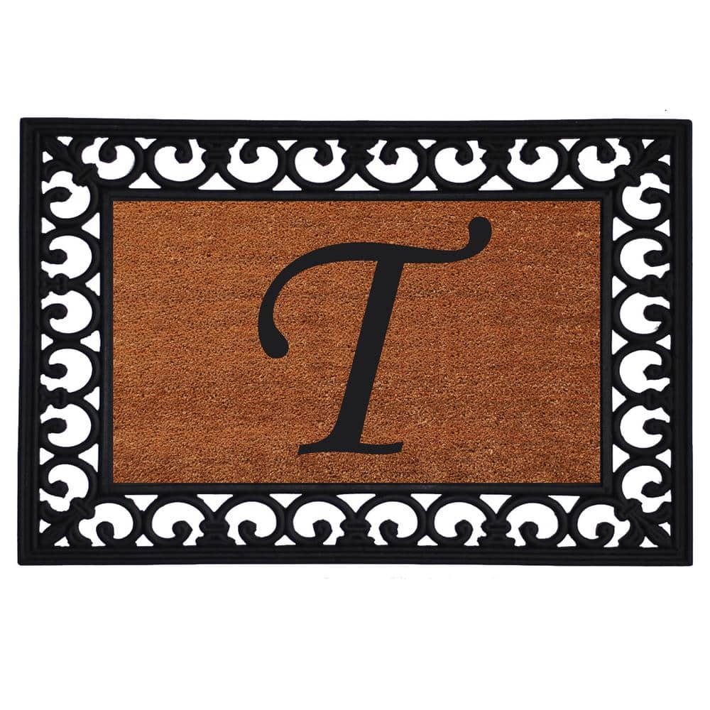 Monogram Insert Door Mat 19 in. x 25 in. (Letter T)