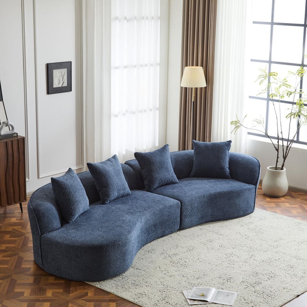 Harper & Bright Designs 126 in. 2-Piece Fabric Curved Sectional