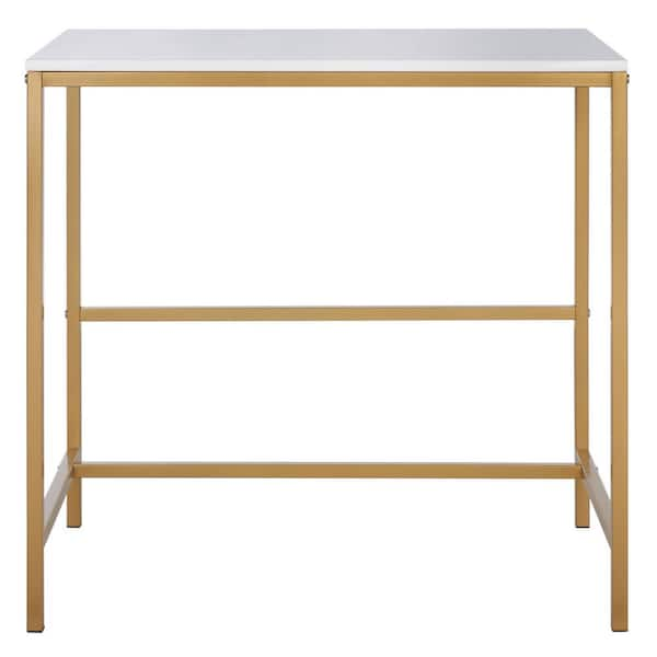 SAFAVIEH Viv 29.9 in. White/Gold Wood Writing Desk