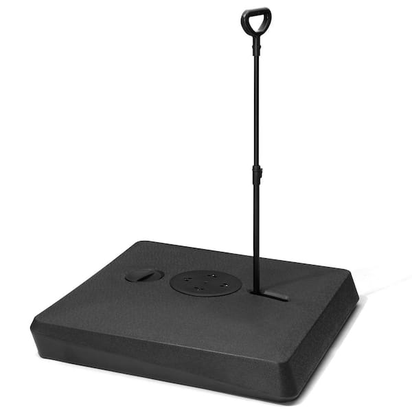 Fillable 265 lbs. Heavy Duty Patio Umbrella Base in Black for Cantilever Umbrella with Wheels and Drag Rod