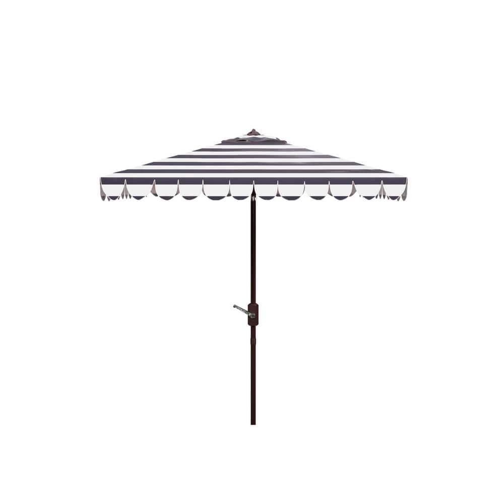 Vienna 7.5 Ft Black and White Striped Aluminum Patio Umbrella