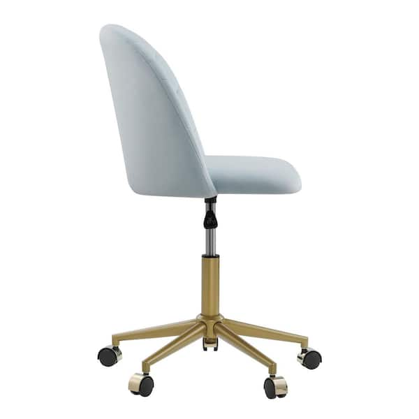 Linon Home Decor Barnes Cream Sherpa Upholstered 17 in. - 21 in. Adjustable Height Office Chair