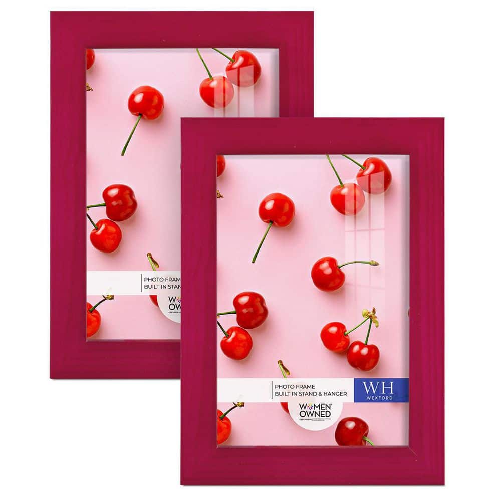 Wexford Home Woodgrain 5 in. x 7 in. Cherry Red Picture Frame (Set of 2)  WF501C-2 - The Home Depot