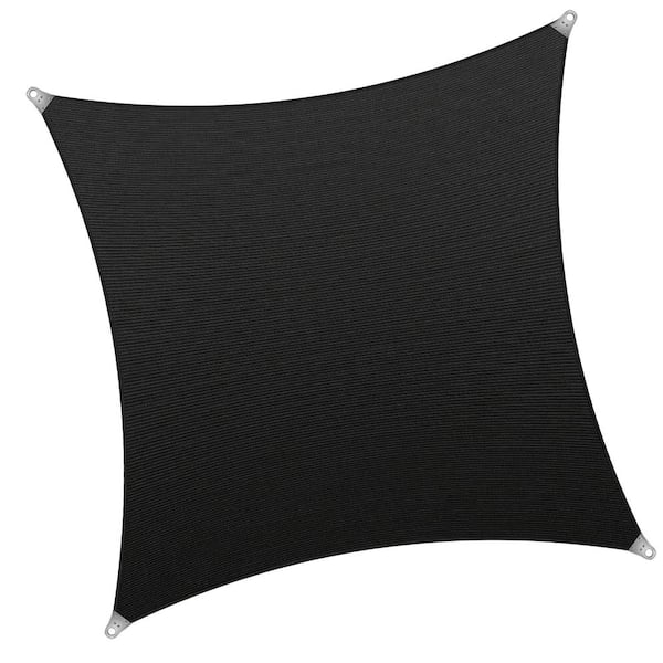 AMGO 18 ft. x 24 ft. Rectangle Super Ring Sun Shade Sail 260 GSM Heavy Duty - Black