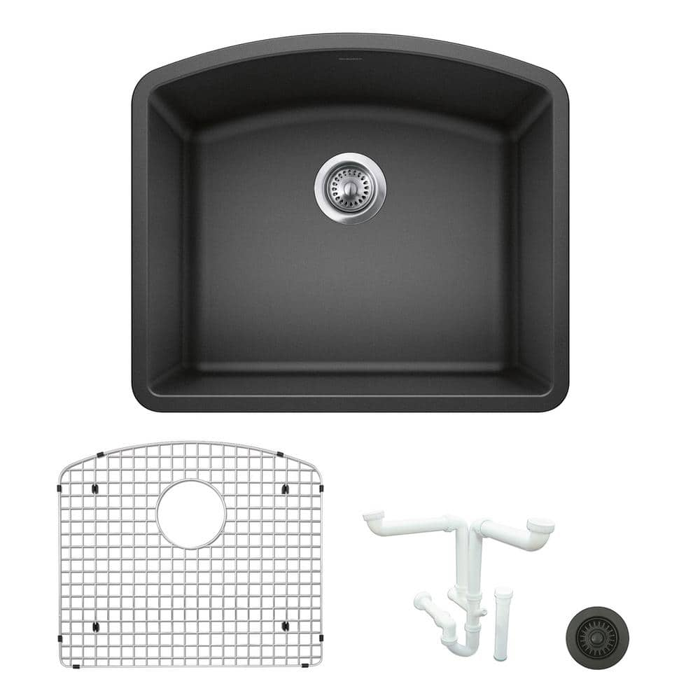 Blanco Diamond 24 In Undermount Single Bowl Anthracite Granite   Anthracite Blanco Undermount Kitchen Sinks Ka 440174 64 1000 