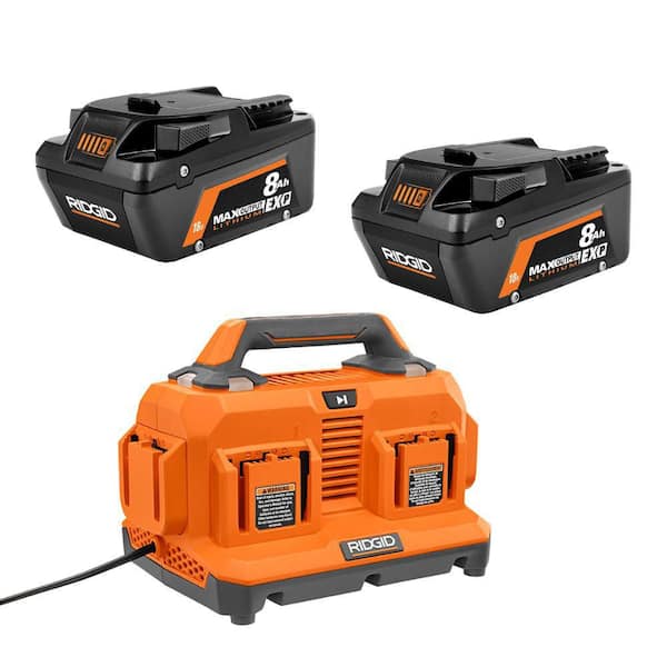 18V 8.0 Ah MAX Output EXP Lithium-Ion Battery with 18V 6-Port Sequential Charger