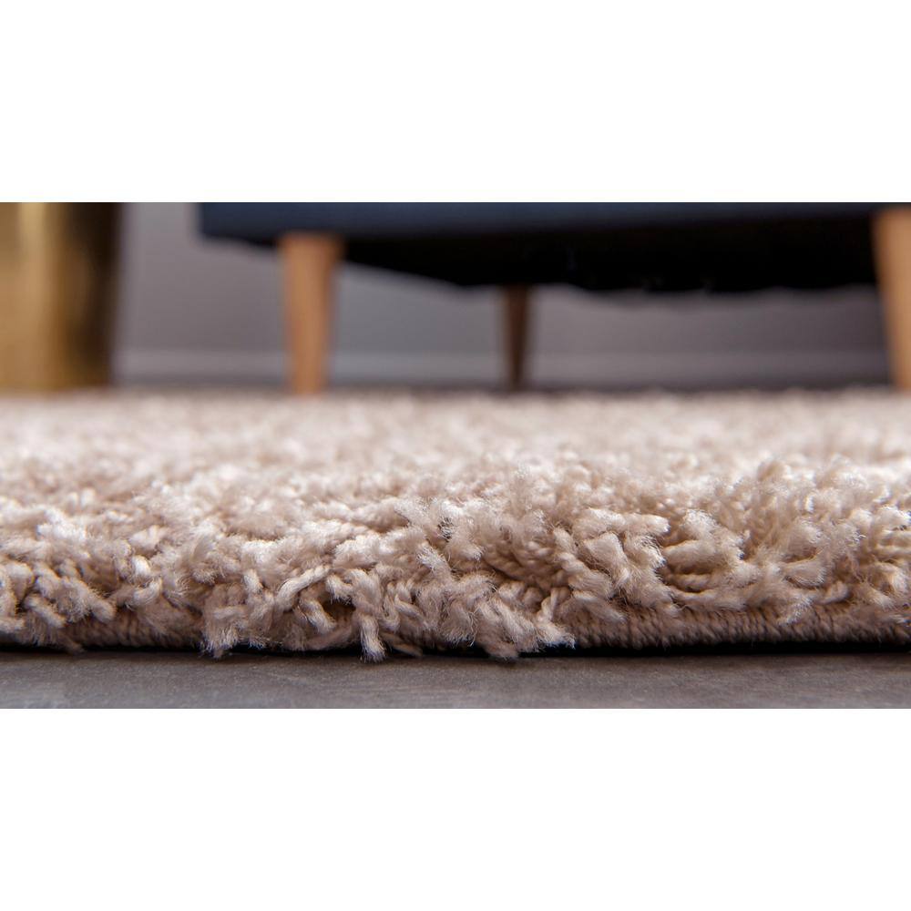 Reversible Blue and Brown Solid Shag Rectangular Rug