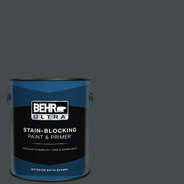 BEHR ULTRA 1 gal. #730F-7 Black Sable Satin Enamel Exterior Paint & Primer