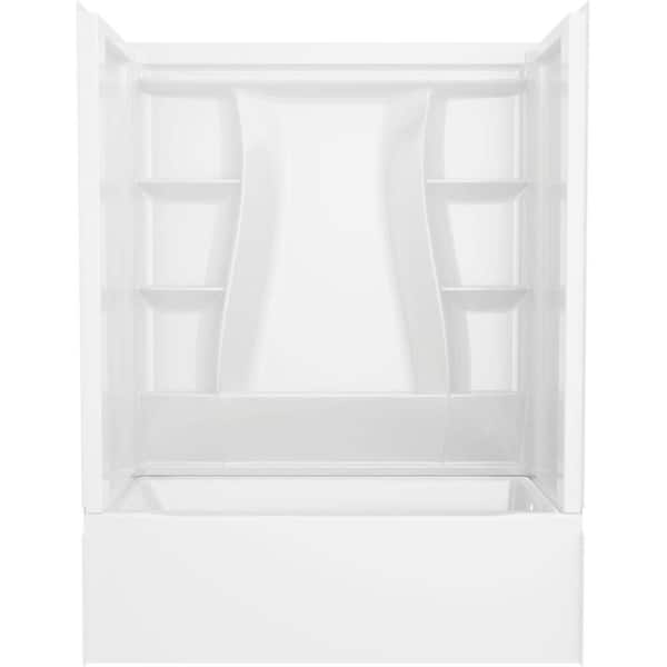 Classic 500 60 in. W x 61.25 in. H x 32 in. D 3-Piece Direct-to-Stud Alcove Bathtub/Shower Surrounds in High Gloss White