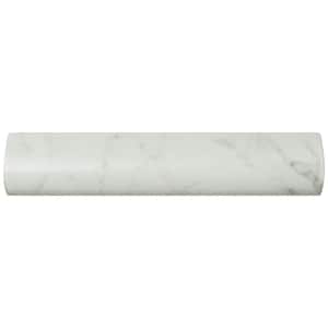 Classico Carrara Matte Pencil Bullnose 1-1/4 in. x 6 in. Satin Ceramic Wall Tile Trim