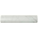 Classico Carrara Matte Pencil Bullnose 1-1/4 in. x 6 in. Ceramic Wall Trim Tile