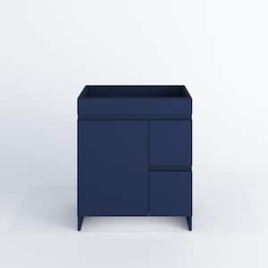 Mace 30 in. W x 20 in. D x 35 in. H Single-Sink Bath Vanity Cabinet without Top in Navy Blue Right-Side Drawers