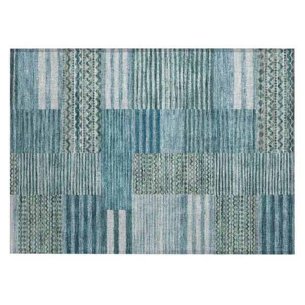 Chantille Machine Washable Indoor/Outdoor Abstract ACN2749 Teal 2 ft. x 3 ft. Accent Rug