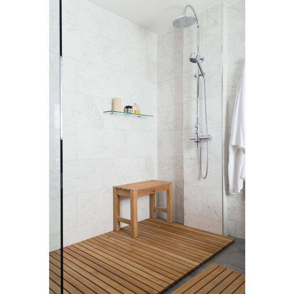 Elegant Teak Spa Safety Shower Bench - 23.5" Height