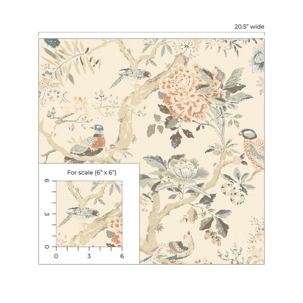 Menara Shell Pink Floral Self-Adhesive Vinyl Wallpaper