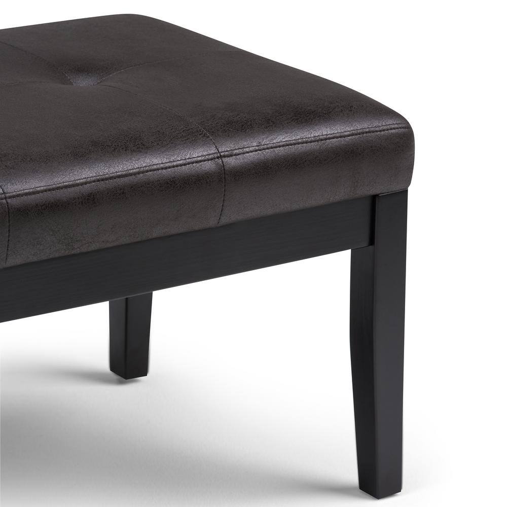 Slate Gray Tufted Rectangular Bench Ottoman