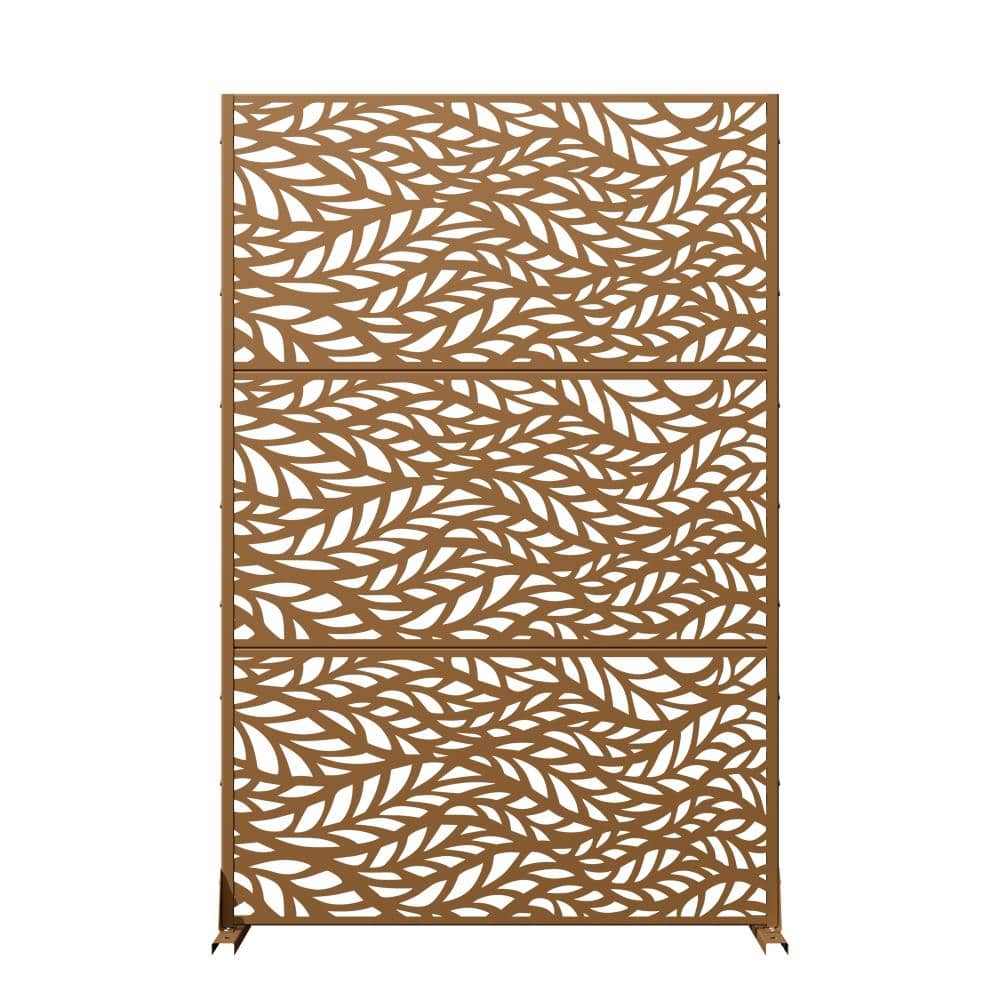 "72"" H x 47"" W Brown Outdoor Privacy Screens, Metal Fence Panel & Freestanding Divider for Patio & Balcony" price history on PriceWatchPro