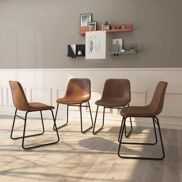 Leather kitchen deals dining chairs