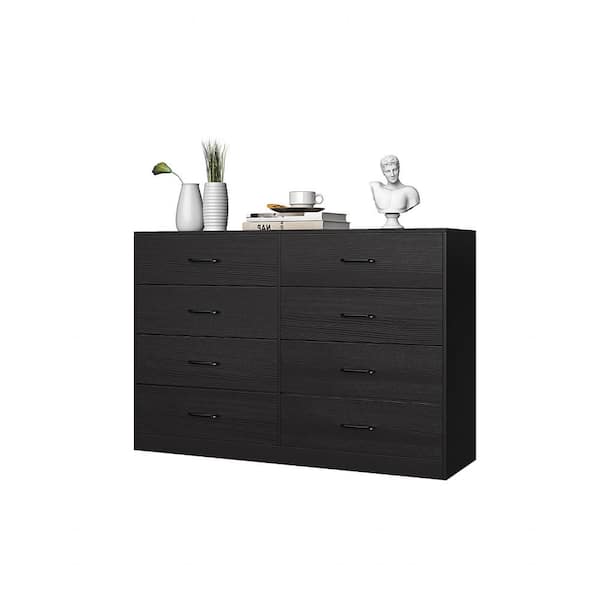 Karl home Black 8-Drawer 52.75 in. Wide Chest of Drawers
