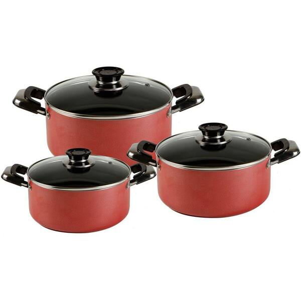 Vinaroz Vera 6-Piece Non-Stick Casserole Set in Red