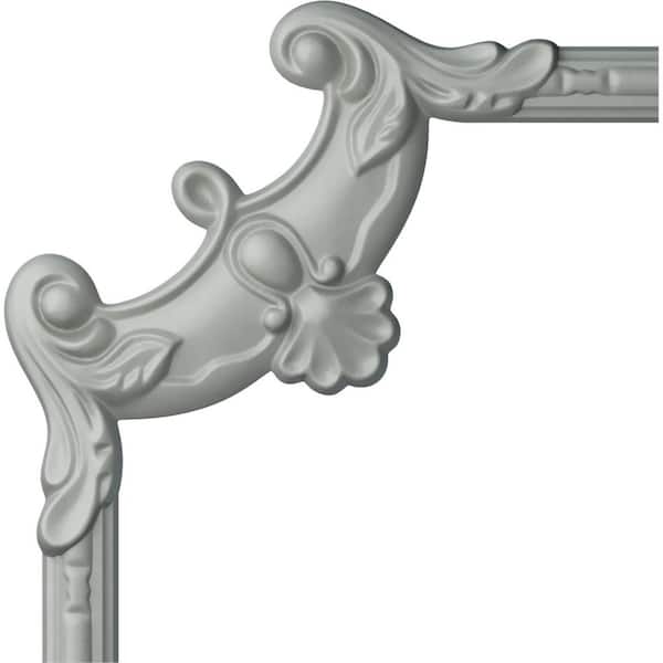 Ekena Millwork 8-1/4 in. x 3/4 in. x 8-1/4 in. Urethane Odessa Bead and Barrel Panel Moulding Corner (Matches Moulding PML00X00OD)