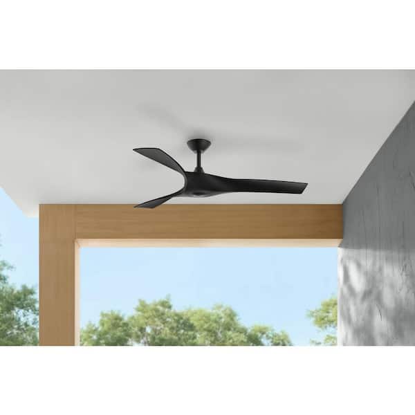 Home Decorators Collection Wesley 52 in. Indoor/Outdoor DC Motor Ceiling Fan in Black with Remote Control