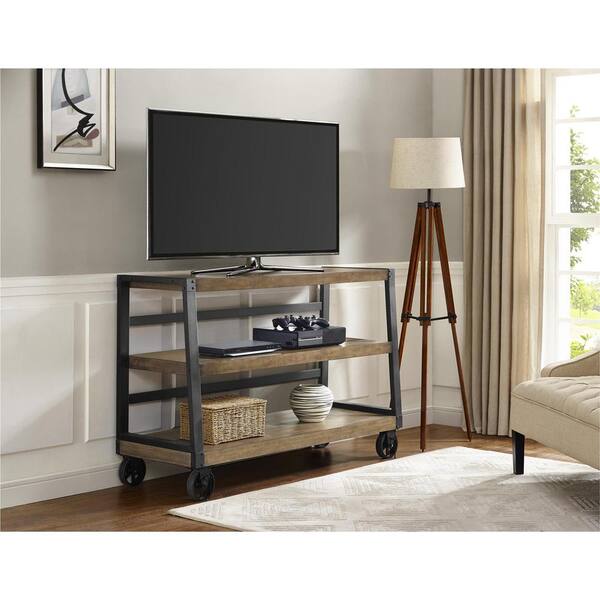 Ameriwood Wade Rustic Gray Mobile Entertainment Center