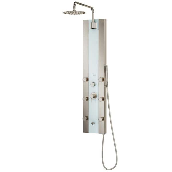 PULSE Showerspas Tropicana 6-Jet Shower System in White Glass