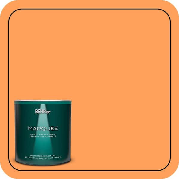 BEHR MARQUEE 1 qt. #T15-10 Clarified Orange Semi-Gloss Enamel Interior Paint & Primer