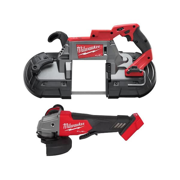 Milwaukee M18 FUEL 18V Lithium-Ion Brushless Cordless Deep Cut Band Saw and 4-1/2 in./5 in. Grinder (2-Tool)