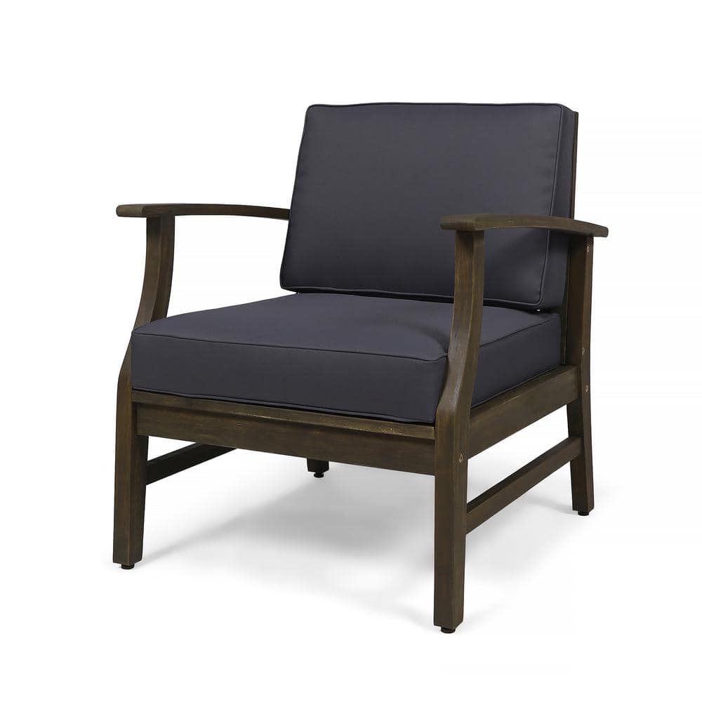 Acacia Wood Outdoor Lounge Chair with Dark Gray Cushions price history on PriceWatchPro