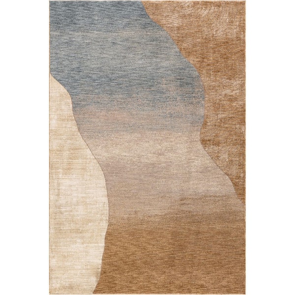 RUGS USA Faela Abstract Fringe Multicolor 4 ft. x 6 ft. Indoor/Outdoor Patio Area Rug