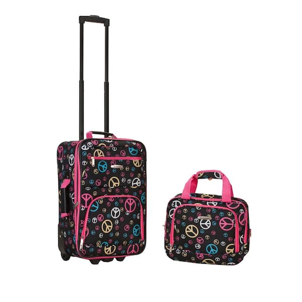 Rockland Fashion Expandable 2-Piece Carry On Softside Luggage Set, Peace