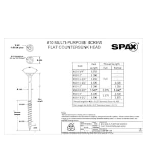 #10 x 1-1/2 in. Exterior Flat Head Deck Wood Screws Construction Torx T-Star Plus (125 Each) 1 LB Bit Included