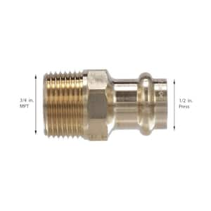 ProPress 1/2 in. Press x 3/4 in. MPT Zero-Lead Bronze Adapter (10-Pack)