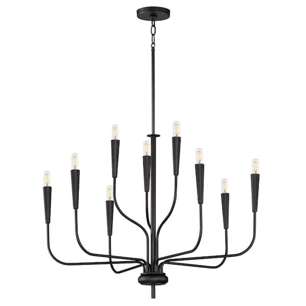 Vela 9-Light Black Chandelier