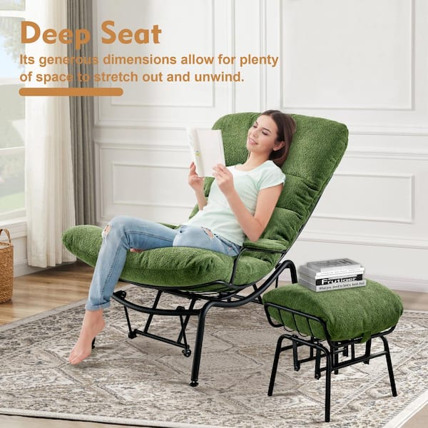 テーブル・チェア・ハンモック what we want ARMCHAIR Allwex Oren Green Cloud Velvet Modern Lazy Armchair Recliner