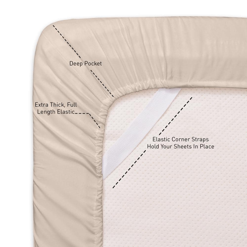 Beige Queen Ultra Soft Microfiber 4-Piece Sheet Set