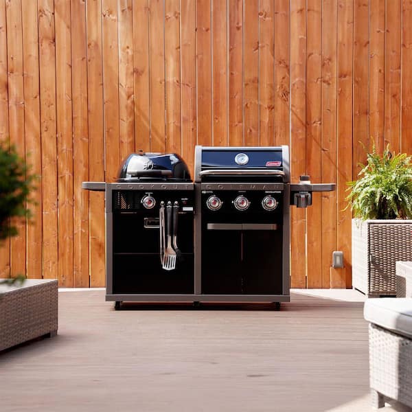 Coleman Revolution Dual Fuel Grilling Kit with 3-Burner Gas BBQ