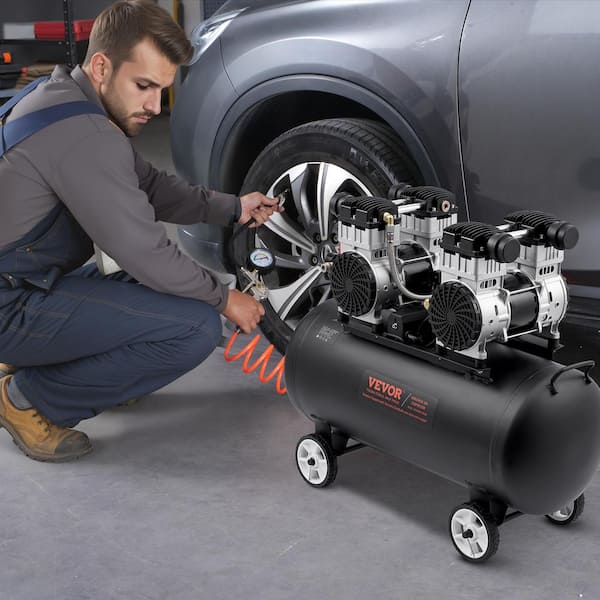Air Compressor, 20 Gal. Steel Tank, 4 HP 14.6 CFM 90 PSI Oil Free Gas Air Compressor and Max. 125 PSI Pressure