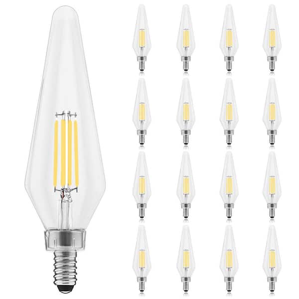 LUXRITE 60-Watt Equivalent HX10.5 Glass Dimmable E12 Base Edison LED Light Bulb 4.5-Watt 500 Lumens Wet Rated 5000K (16-Pack)