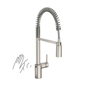 Align 1-Handle Pre-Rinse Spring Pulldown Kitchen Faucet with MotionSense Wave and Power Clean in Spot Resist Stainless