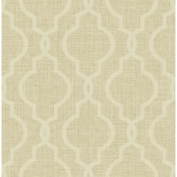 Kenneth James Geometric Jute Gold Quatrefoil Paper Strippable Roll Wallpaper (Covers 56.4 sq. ft.)