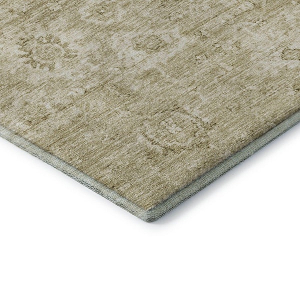 Mayfield Premium Machine Washable Abstract AMF1089 Beige 8 ft. x 10 ft. Area Rug