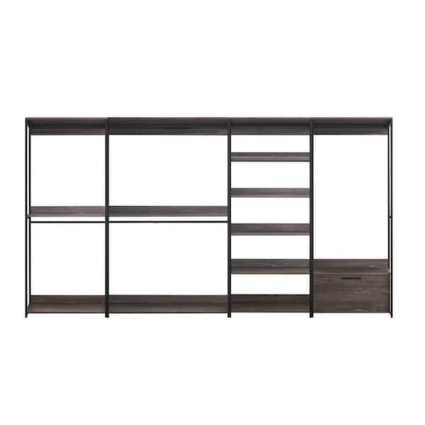 Klair Living Monica 143 in. W Rustic Gray Walk-in Wood Closet System