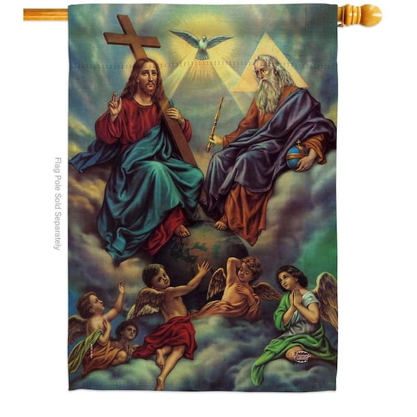 28 in. x 40 in. The Holy Trinity Religious House Flag Double-Sided Decorative Vertical Flags