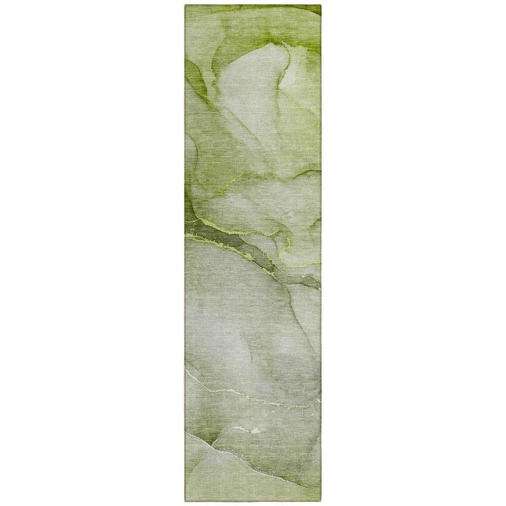 Olive Green 2 ft. x 8 ft. Abstract Indoor / Outdoor Area Rug price history on PriceWatchPro