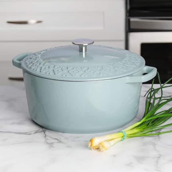 Spice BY TIA MOWRY Savory Saffron 6 qt. Enameled Cast Iron Dutch Oven with  Lid in Mint 985118380M - The Home Depot